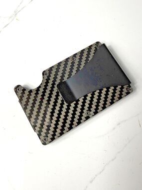 Mens RFID Blocking Slim Money Clip Carbon Fiber Wallet ID Credit Card Holder New